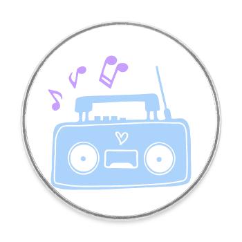 Radiomusik - Runder Kühlschrankmagnet - Weiß - Vorne