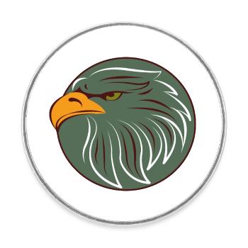 logo Aigle - Magnet rond - blanc - Devant