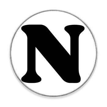 Buchstabe n - Runder Kühlschrankmagnet - Weiß - Vorne