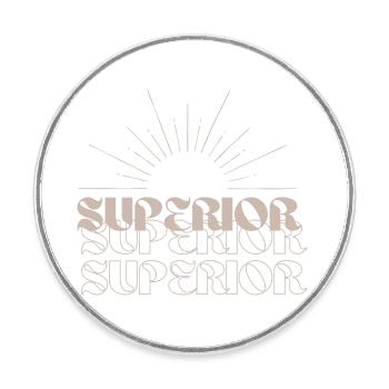 SUPERIOR DESIGN - Runder Kühlschrankmagnet - Weiß - Vorne