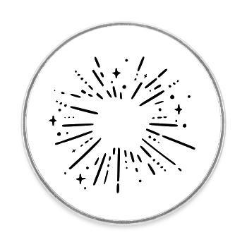 Star Rays - Round  fridge magnet - white - Front