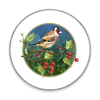 Bunter Vogel - Runder Kühlschrankmagnet - Weiß - Vorne