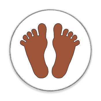Bébé Pieds Fille Garçon - Magnet rond - blanc - Devant