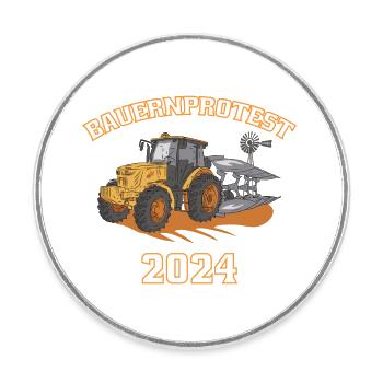 BAUERNPROTEST 2024 Landwirt Bauern Demo - Runder Kühlschrankmagnet - Weiß - Vorne