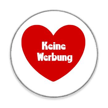 keine Werbung Herz rot weiß Briefkasten - Runder Kühlschrankmagnet - Weiß - Vorne