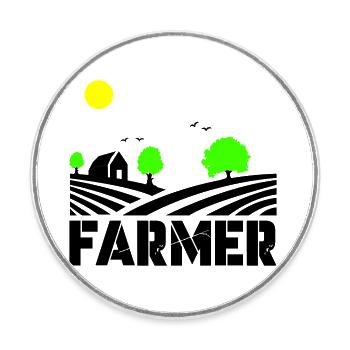 farmer - Runder Kühlschrankmagnet - Weiß - Vorne