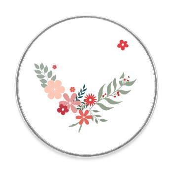 Floral Bride - The Bride Flowers - Round  fridge magnet - white - Front
