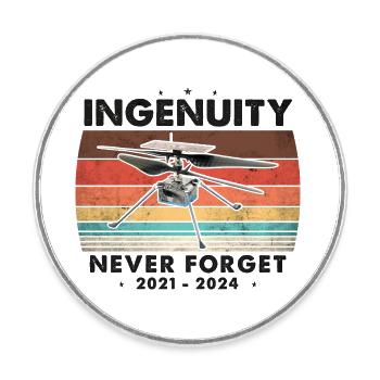 Einfallsreichtum vergiss nie - 2021 2024 - Runder Kühlschrankmagnet - Weiß - Vorne