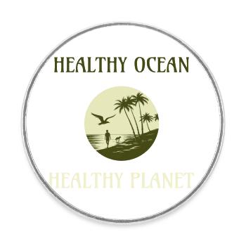 Marine Conservation - Round  fridge magnet - white - Front