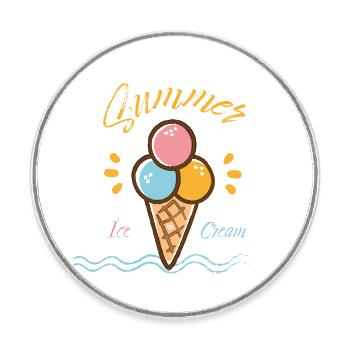 Ice Cream / Summer Ice Bo Graphic - Round  fridge magnet - white - Front
