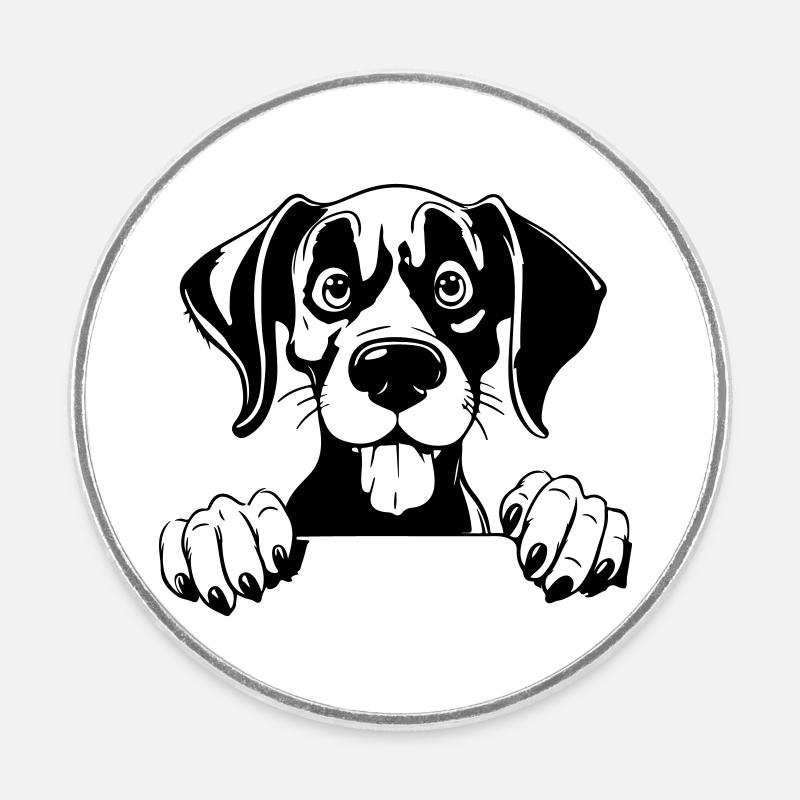 Deutsche Dogge - Runder Kühlschrankmagnet - Weiß