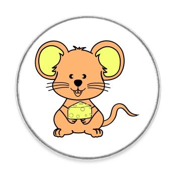 maus comic - Runder Kühlschrankmagnet - Weiß - Vorne