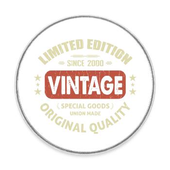 Vintage 2000 Retro 2000 Birthday Gift - Round  fridge magnet - white - Front
