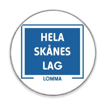 The whole of Skåne's team Lomma Malmö - Round  fridge magnet - white - Front