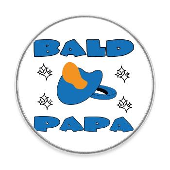 BALD PAPA - Round  fridge magnet - white - Front