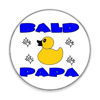 BALD PAPA - Round  fridge magnet - white - Front