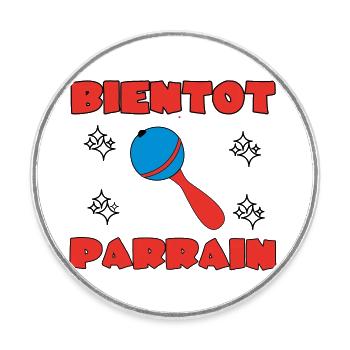 SOON TO BE A GODFATHER - Round  fridge magnet - white - Front