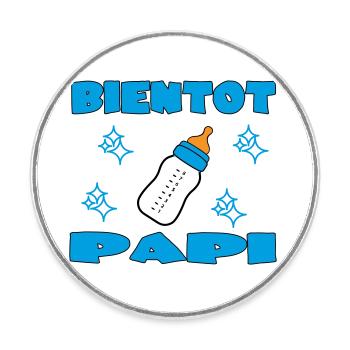 BALD OPA - Runder Kühlschrankmagnet - Weiß - Vorne