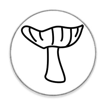 Pilz - Runder Kühlschrankmagnet - Weiß - Vorne