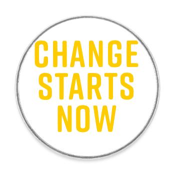 change starts now - Runder Kühlschrankmagnet - Weiß - Vorne
