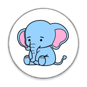 cute elephant - Runder Kühlschrankmagnet - Weiß - Vorne