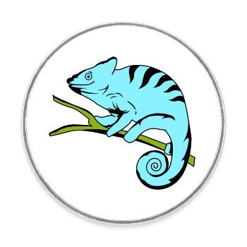 funny cameleon 02 copy - Round  fridge magnet - white - Front