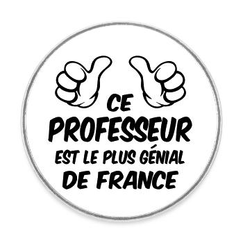 MEILLEUR PROFESSEUR - Magnet rond - blanc - Devant