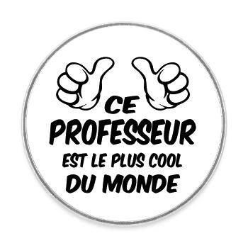 MEILLEUR PROFESSEUR - Magnet rond - blanc - Devant
