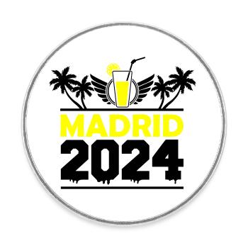 madrid 2024 - Runder Kühlschrankmagnet - Weiß - Vorne