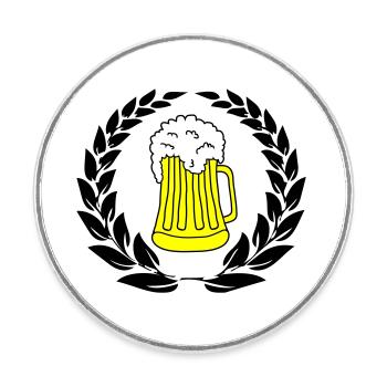Armoiries de la bière 02 - Magnet rond - blanc - Devant