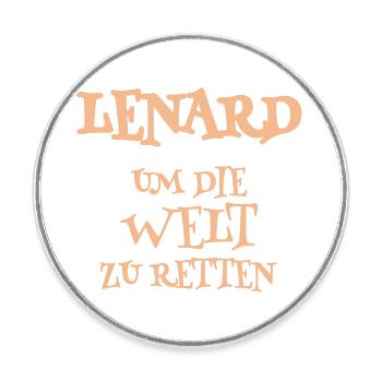 Aide Lenard - Magnet rond - blanc - Devant