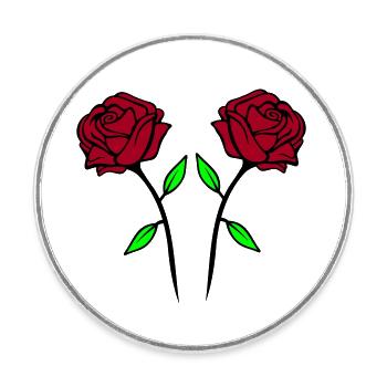 rosen - Runder Kühlschrankmagnet - Weiß - Vorne