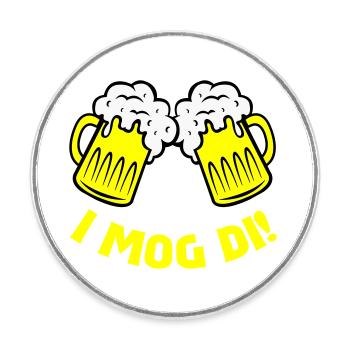 bier i mog di - Runder Kühlschrankmagnet - Weiß - Vorne