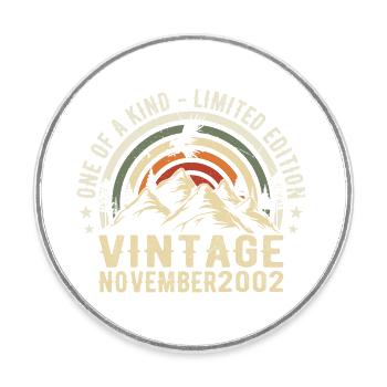 November 2002 Birthday - November 2002 Gift - Round  fridge magnet - white - Front