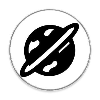 Planet - Runder Kühlschrankmagnet - Weiß - Vorne