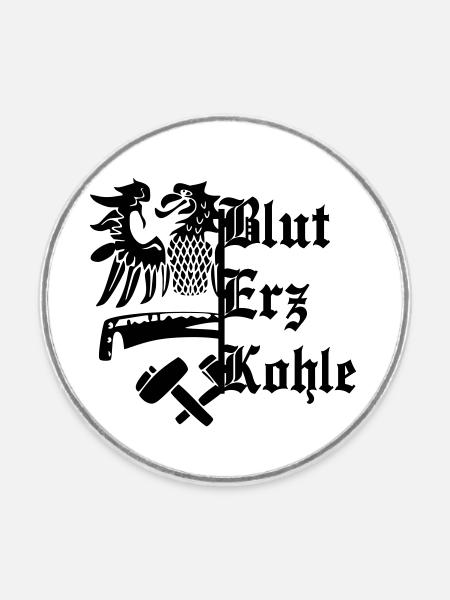 Blood Ore Coal - Round fridge magnet - white
