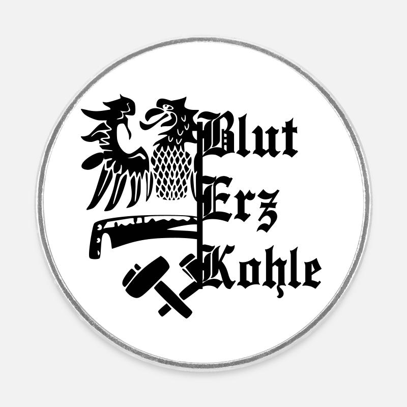Minerai de sang Charbon - Magnet rond - blanc