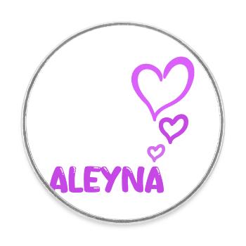Vorname Aleyna - Runder Kühlschrankmagnet - Weiß - Vorne