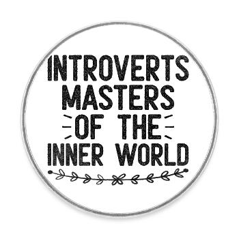 Introverts Masters Of The Inner World Sayings For - Round  fridge magnet - white - Front