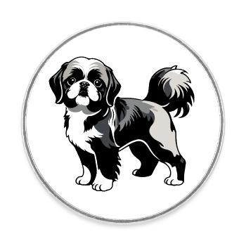 Shih Tzu - Pet Dog Sticker - Runder Kühlschrankmagnet - Weiß - Vorne