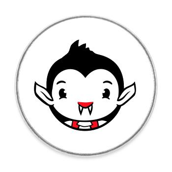 Canard Vampire Halloween Costume Bloodsucker Monster - Magnet rond - blanc - Devant