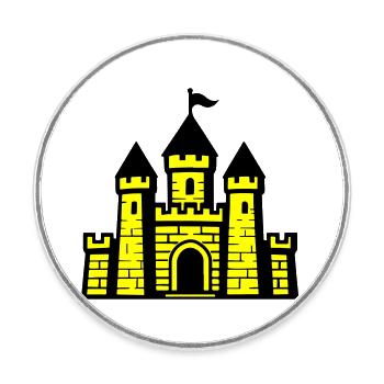 Burg Mittelalter Schloss - Runder Kühlschrankmagnet - Weiß - Vorne