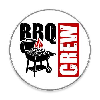 Grill Crew BBq - Round  fridge magnet - white - Front