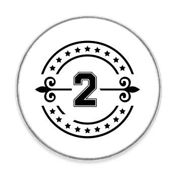 2 - Magnet rond - blanc - Devant