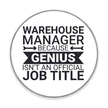 Warehouse Manager Genius - Round  fridge magnet - white - Front