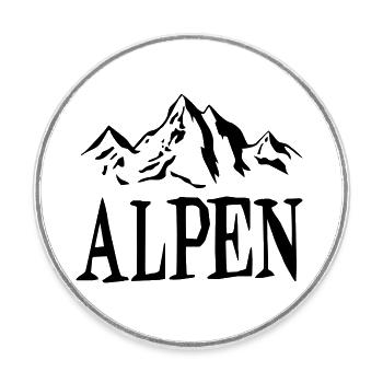 Alpen Berge01 - Runder Kühlschrankmagnet - Weiß - Vorne