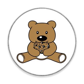 cookie eat biscuit hunger delicious nibble baer sues - Round  fridge magnet - white - Front