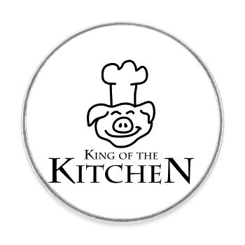 King Of The Kitchen - Runder Kühlschrankmagnet - Weiß - Vorne