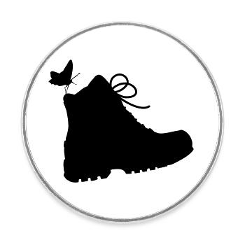 Hiking boot - Round  fridge magnet - white - Front