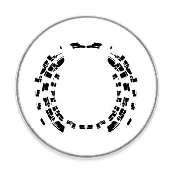 Modèle de frontière cercle rond cadre - Magnet rond - blanc - Devant